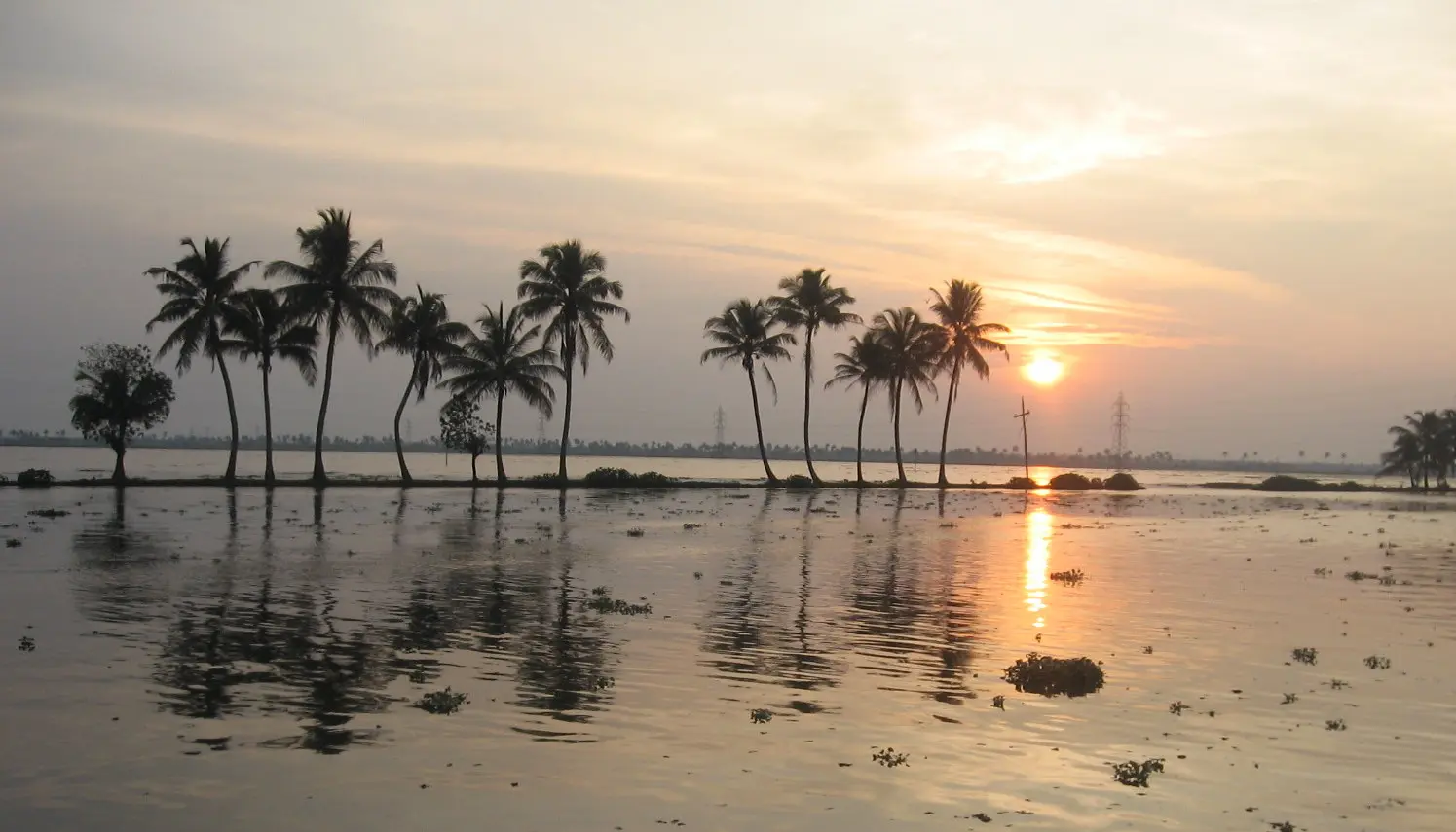 Sunset over the backwaters