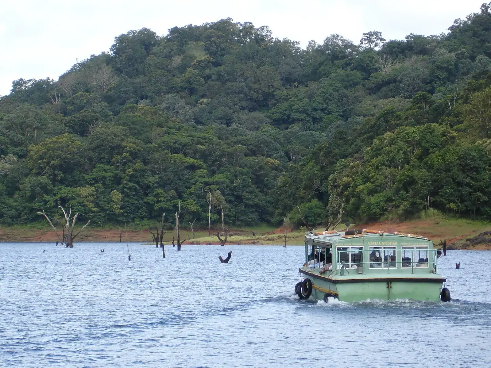 A boat on Periyar lake in Thekkady